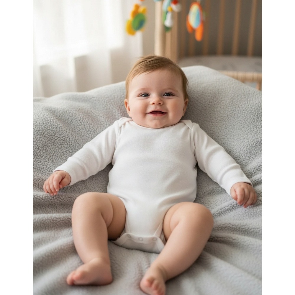 3 pcs Simple Joys by Carters Baby Long Sleeve Bodysuit Solid White Cotton 18M